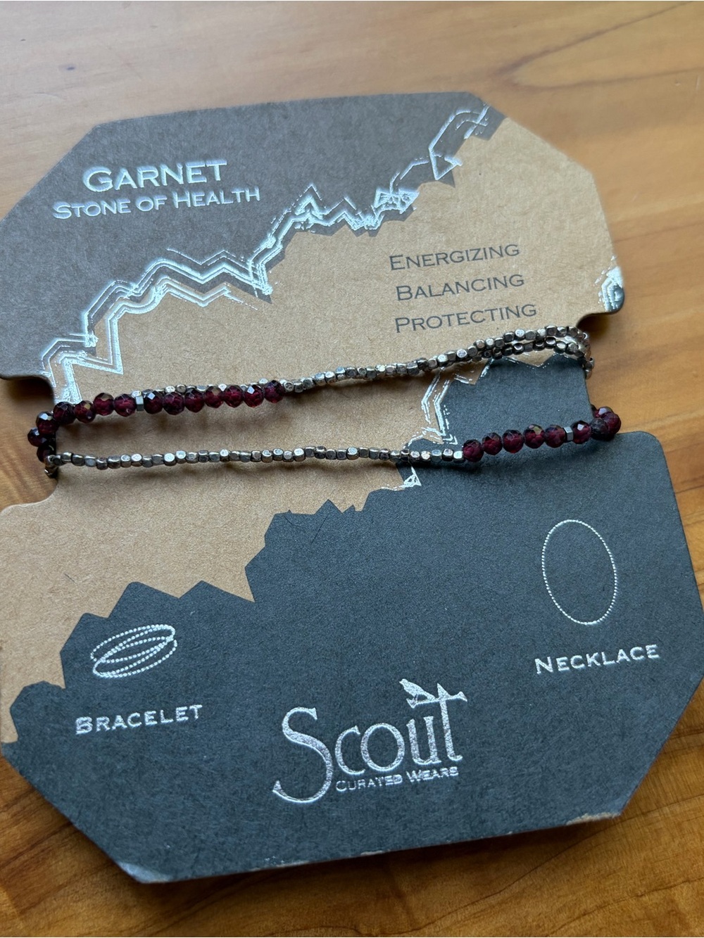 Scout Garnet and Metallic Beaded Wrap Bracelet